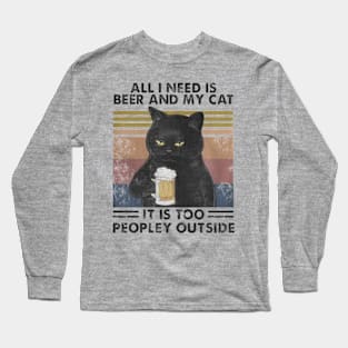 All i need is beer and my cat || Vintage Long Sleeve T-Shirt